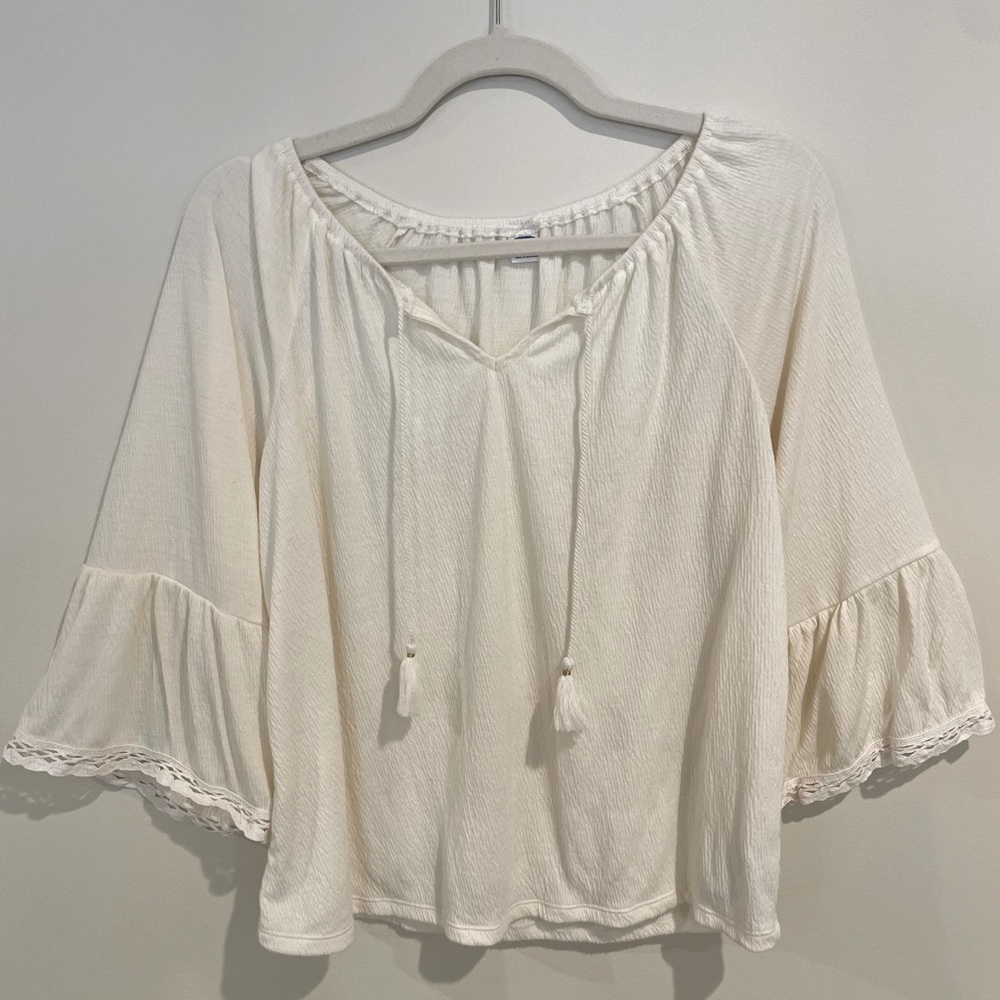 Cream flowy top